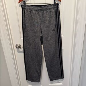 Mens Adidas Charcoal Joggers with Black Stripes Size L
